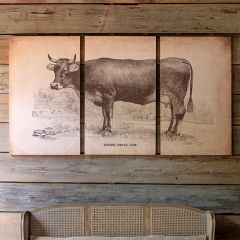 Swiss Cow Triptych Canvas Wall Art