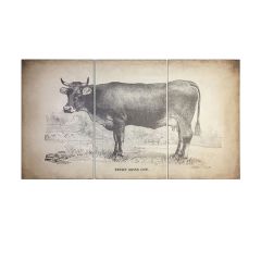Swiss Cow Triptych Canvas Wall Art