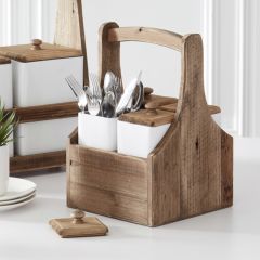 4 Container Tabletop Farmhouse Caddy Organizer
