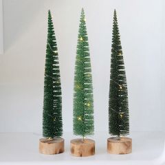Tabletop LED Bottle Brush Tree Set of 3