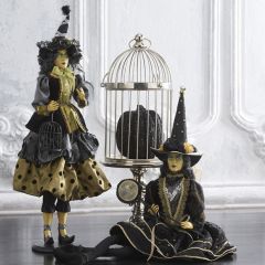 Tabletop Polka Dot Witch Figurine