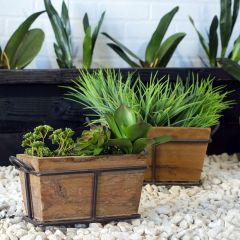 Tabletop Wood Planter Box Set of 2