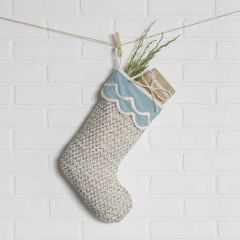 Taffeta Cuff Coastal Christmas Stocking