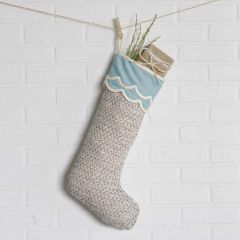 Taffeta Cuff Coastal Christmas Stocking 20 Inch