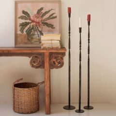 Tall Forged Taper Candle Holder Set of 3