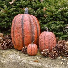 Tall Orange Paper Mache Pumpkin