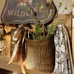 Tall Rattan Door Basket Set of 2