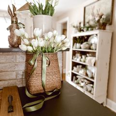 Tall Rattan Door Basket Set of 2