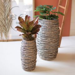 Tall Rattan Planter Set of 2