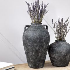 Tall Rustic Round Terracotta Vase