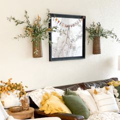 Tall Stem Hand Woven Wall Basket