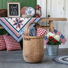 Tall Woven Wicker Basket With Handle