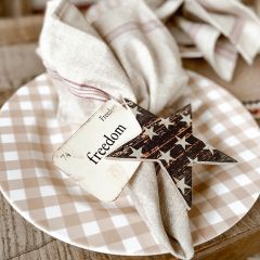 Tan Gingham Charger Plate