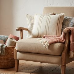 Tan Striped Neutral Accent Pillow