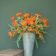 Tangerine Orange Faux Poppy Bush