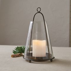 Tapered Glass Hanging Lantern 16 inch