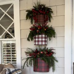Tartan Plaid Festive Holiday Bucket Set of 3