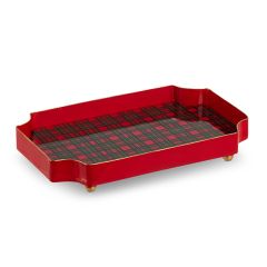 Tartan Plaid Footed Tray 7 Inch