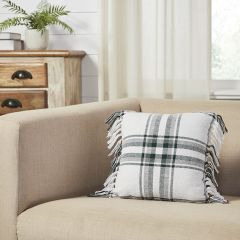 Tartan Plaid Fringed Accent Pillow