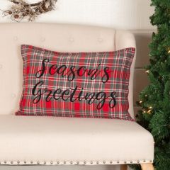 Tartan Plaid Season's Greetings Accent Pillow
