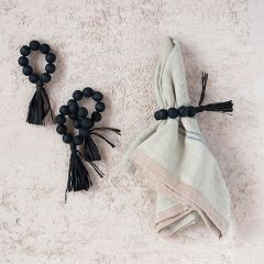 Tassel Beaded Napkin Ring Set of 8