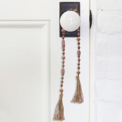 Tassel Paulownia Wood Bead Garland Set of 2