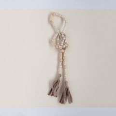 Tasseled Natural Wood Bead Garland