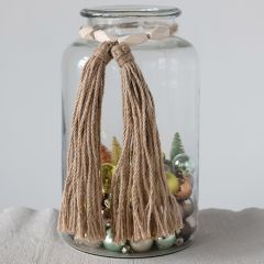 Tasseled Wood Bead Swag Garland