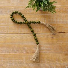 Tasseled Wood Farmhouse Bead Garland Set of 2