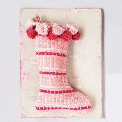 Tasseled Woven Cotton Holiday Stocking