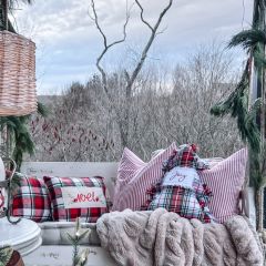 Tattered Tartan Tree Pillow Set of 2