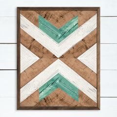 Teal Chevron Framed Wall Art