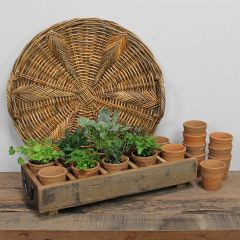 Terra Cotta Cup Set of 10 With Caddy
