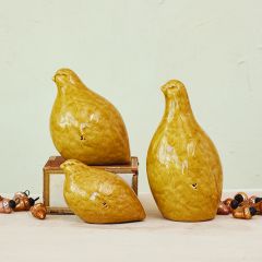 Terracotta Quail Figurines Set of 3