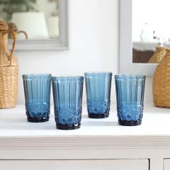 Textured Green Drinking Glass