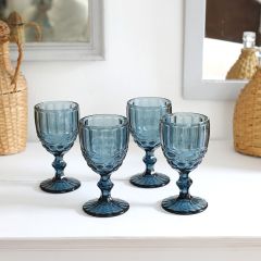 Textured Blue Wine Glass