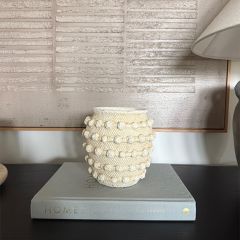 Textured Cement Ivory Vase