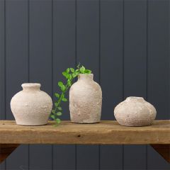 Textured Ceramic Bud Vase Set of 3