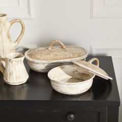 Textured Ceramic Serving Dish With Lid