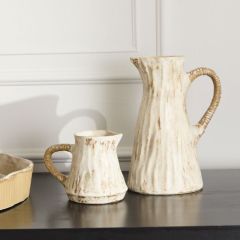 Textured Ceramic Serving Pitcher
