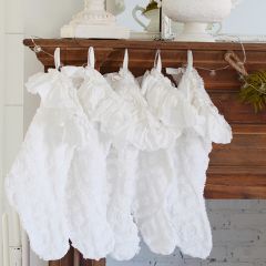 Textured Chenille Ruffled Christmas Stocking