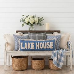 Textured Cotton Lake House Accent Pillow