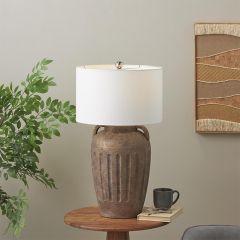 Textured Grooves Pot Vase Table Lamp