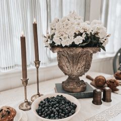 Textured Leaf Urn Planter