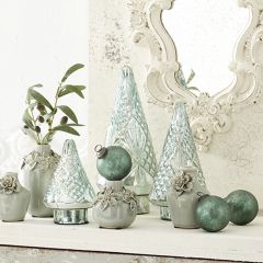 Textured Mercury Glass Tabletop Trees Set of 3