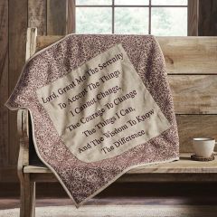 Textured Modern Medallon Serenity Prayer Lap Throw