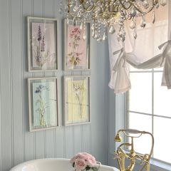 Textured Paper Spring Floral Print Set of 4