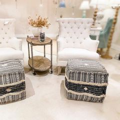 Textured Pouf Ottoman