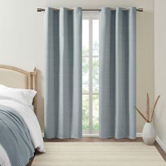 Textured Solid Room Darkening Curtain Panel Set of 2