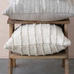 Textured Stripes Beautiful Beige Accent Pillow